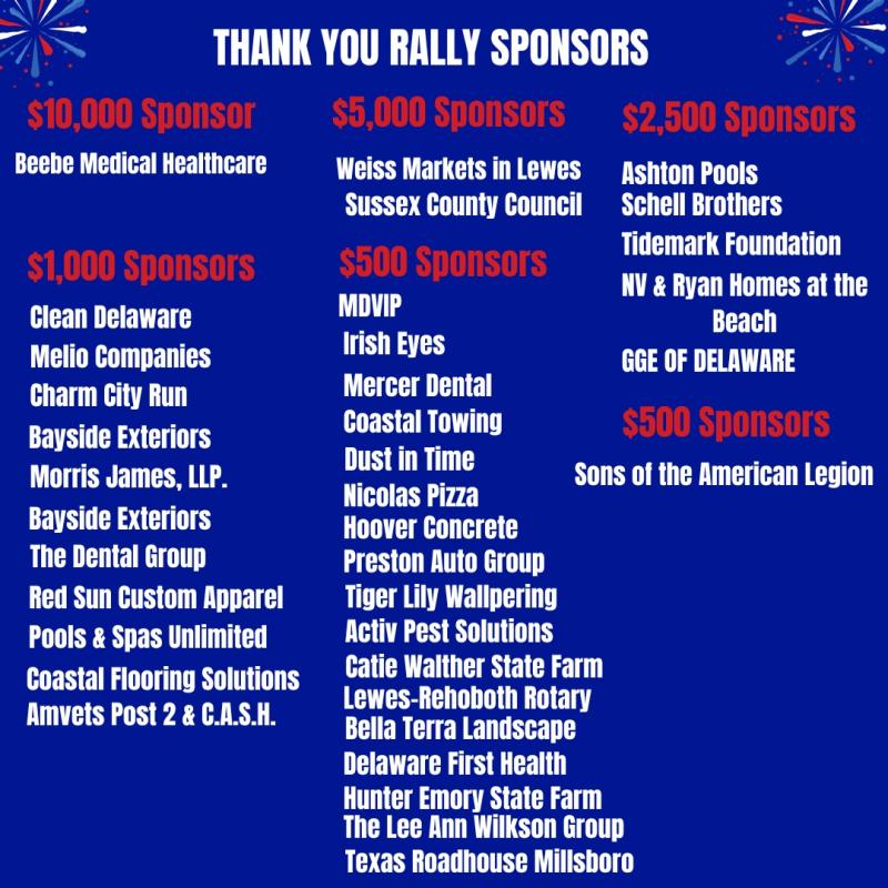 Sponsors, Rally, First Responders